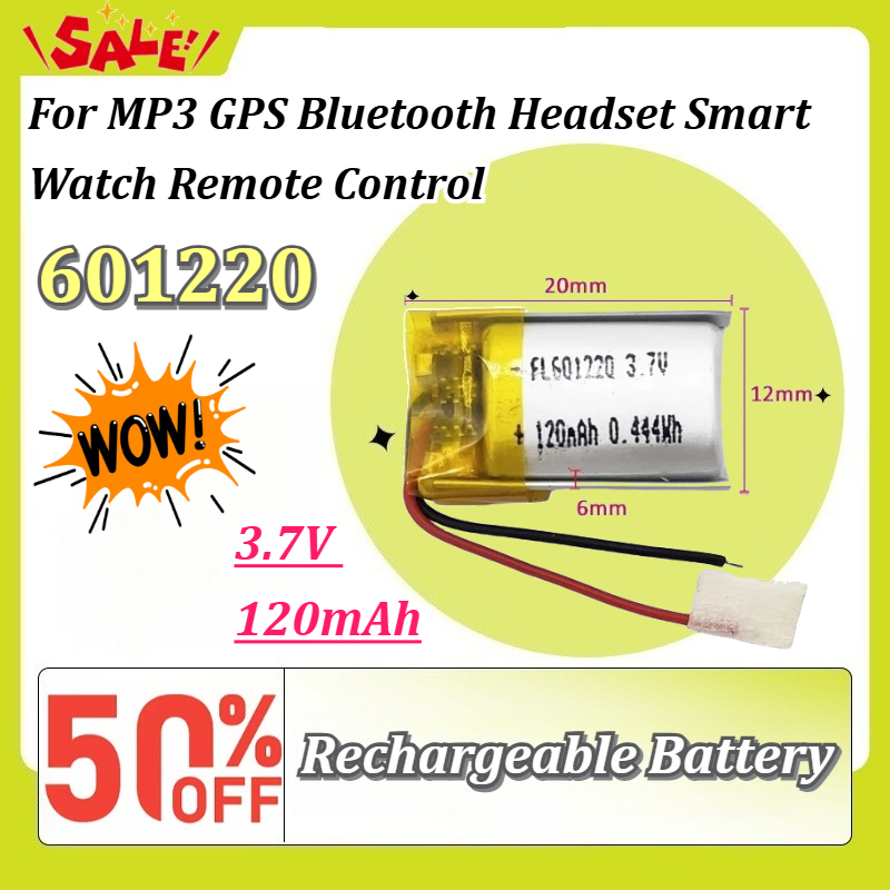 New 3.7V 120mAh 601220 Li-Po R - Smartwatch Headset 评论和价格