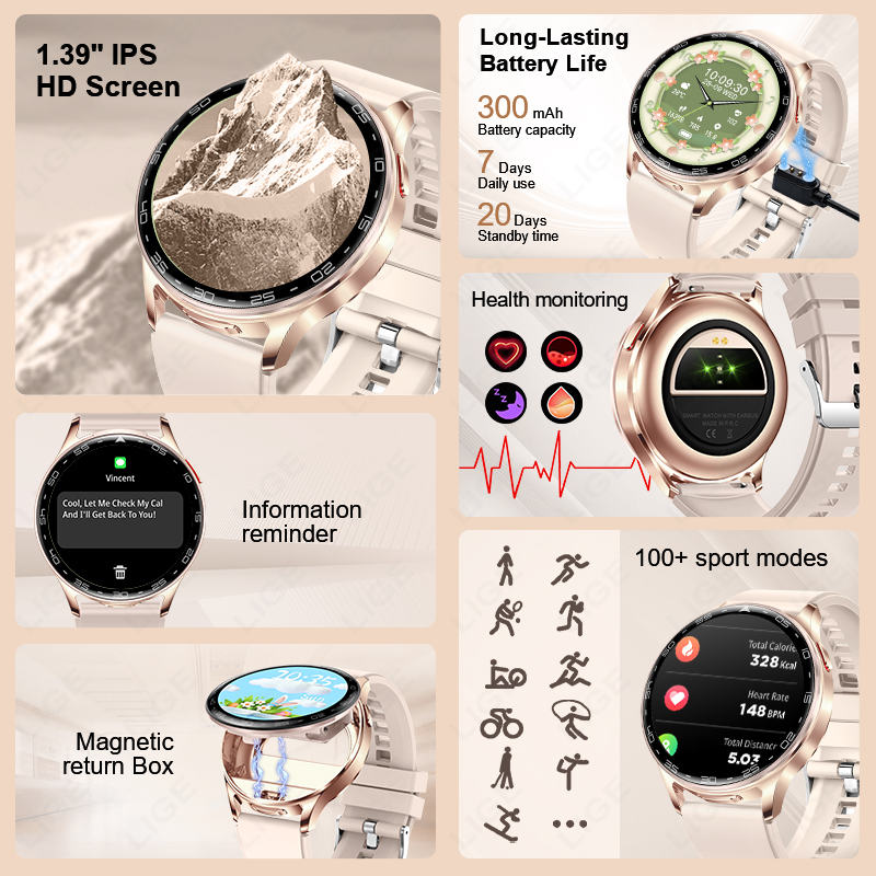LIGE 2 In 1 TWS Headset Smart  - Smartwatch Headset 评论和价格