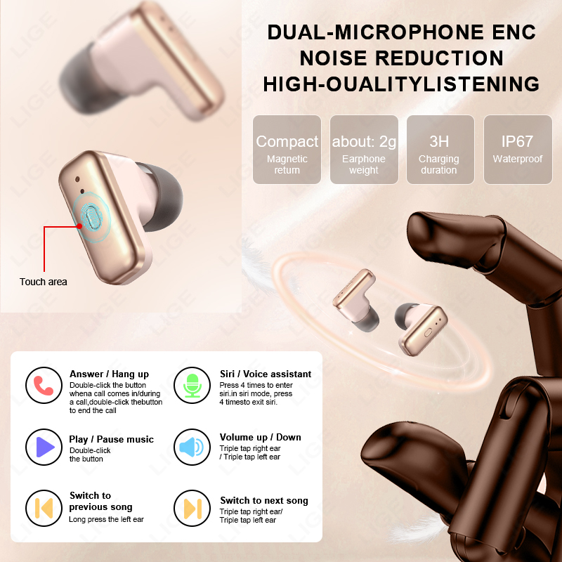 LIGE 2 In 1 TWS Headset Smart  - Smartwatch Headset 评论和价格