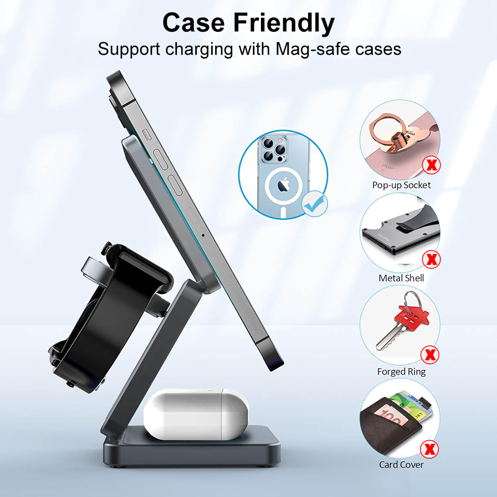 3 in 1 Foldable Magnetic Wirel - Smartwatch Ac 评论和价格