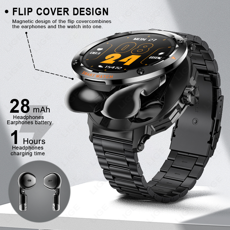 New Men's 2 In 1 Headset Smart - Smartwatch Headset 评论和价格