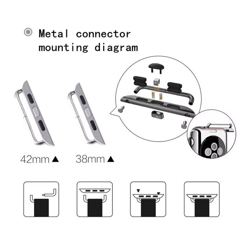 2pcs Stainless Steel Connector - Watch Band Connector 评论和价格