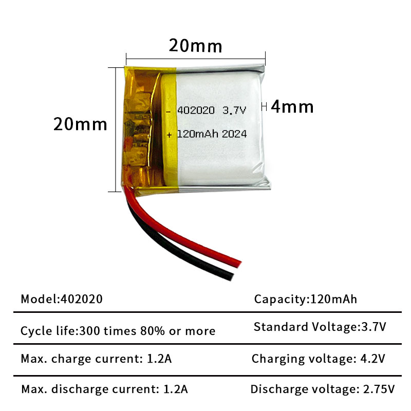 3.7V 120mAh 402020 Li-Po Recha - Smartwatch Headset 评论和价格