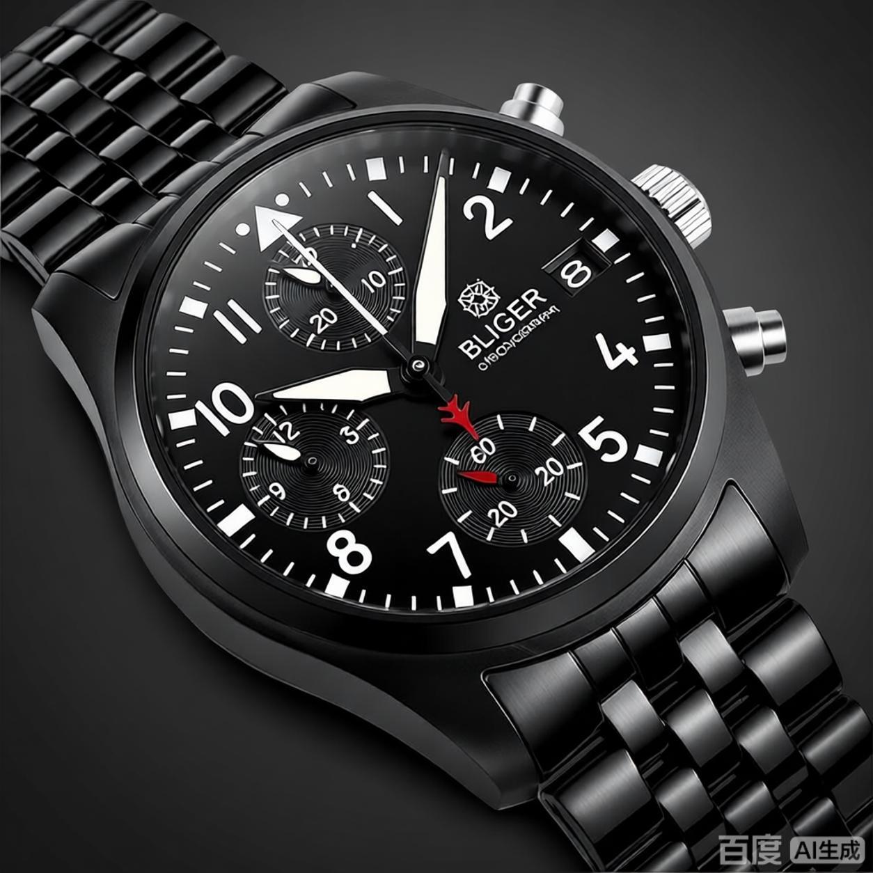 BLIGER Full Black Brushed 38mm - Accessories With Watch 评论和价格
