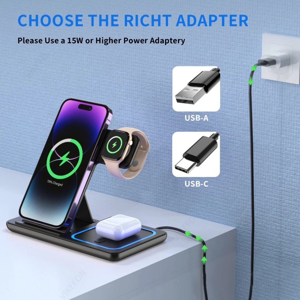 Foldable 3 in 1 Wireless Charg - Wireless Charger Watch 评论和价格