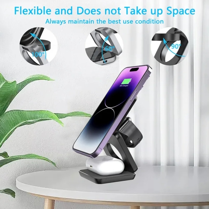3 in 1 Foldable Magnetic Wirel - Wireless Charger Watch 评论和价格