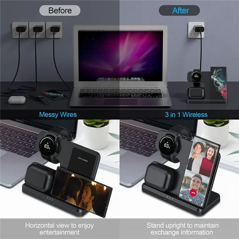 3 in 1 Fast Wireless Charger S - Smartwatch Ac 评论和价格